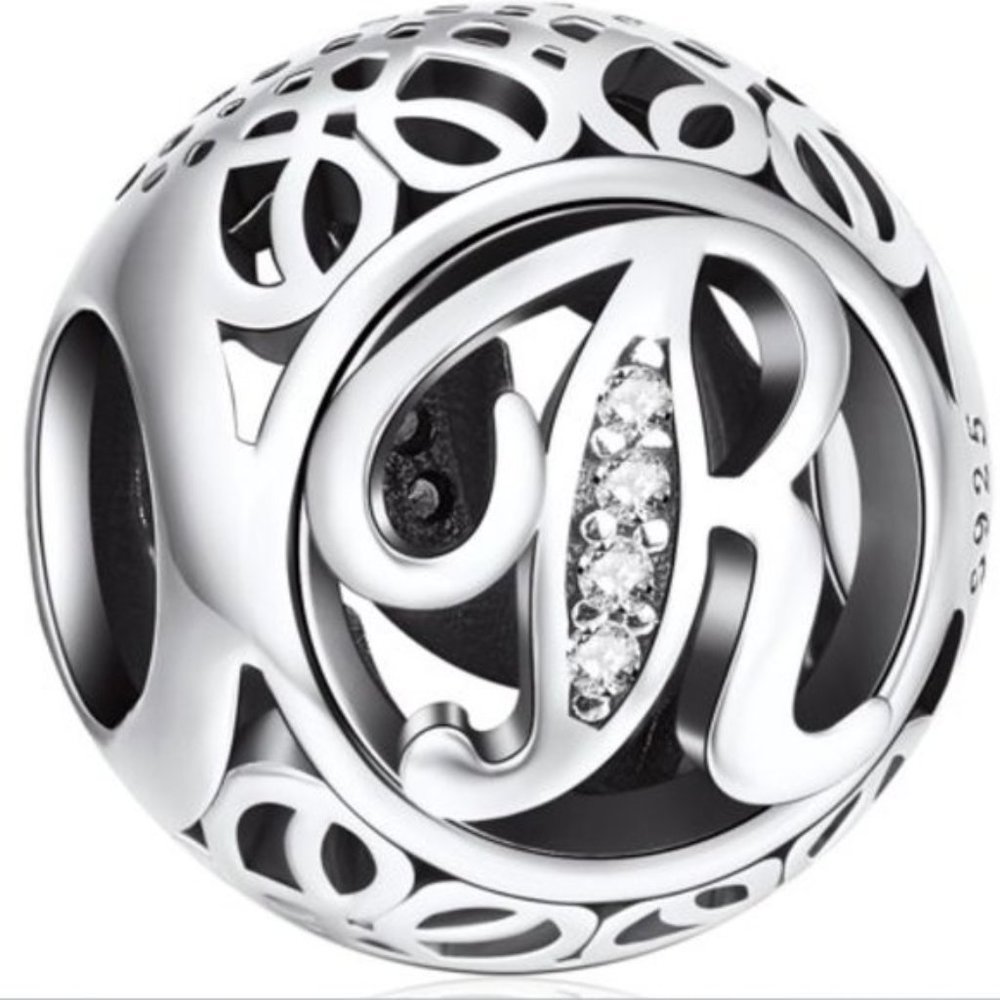 Sterling Silver Vintage Letter R Charm